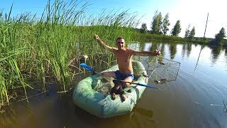 ЛОВЛЯ РАКОВ  НА ОЗЕРЕ ГОТОВЛЮ ХИНКАЛИ ИЗ РАКОВ