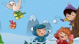 дети резвятся играют в снежки