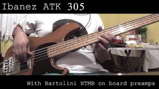 Bass Ibanez ATK 305  with bartolini NTMB on board preamps ( TEST )