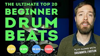 The Ultimate Top 20 Beginner Drum Grooves - 80BPM part 2