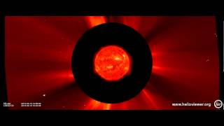AIA 304, LASCO C2 (2013-04-12 20:36:57 - 2013-04-13 19:40:43 UTC)
