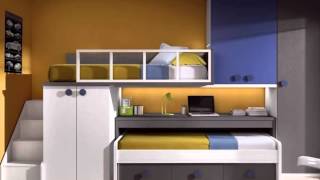 muebles juveniles en colores luminosos