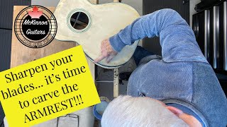 The Acoustic Guitar Armrest gets carved