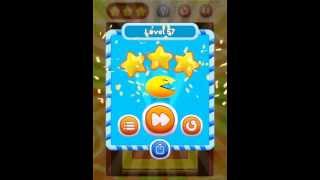 PAC-MAN Bounce - Puzzle Adventture Level 57 Walkthrough Solution for 3 stars
