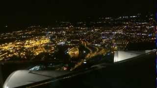 Swiss Airbus A340-300 - spectacular nighttime take-off from Newark Airport
