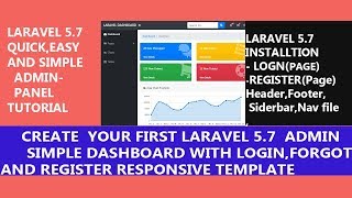Create Laravel 5.7 Admin Panel( Login,Register,Forget  Page With Custom Template    )