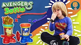 IRON MAN vs Captain America - Avengers Play Doh Playset with Gertit ToysReview