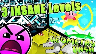 Geometry Dash 2.1 / 3 INSANE Levels ~ [KIRBY'S ADVENTURE, FAIRY DREAMS, PAINT III]