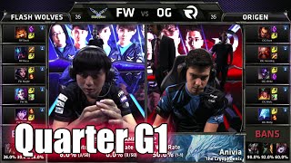 Origen vs Flash Wolves Game 1 | Quarter Finals LoL S5 World Championship 2015 | FW vs OG G1 Worlds