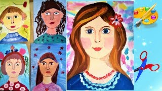 Как нарисовать маму, дети рисуют маму к 8 марта. Уроки рисования. Рисуем с детьми.