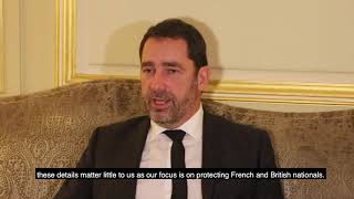 Interior Minister Christophe Castaner meets Sajid Javid in London