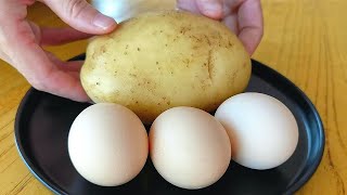 【小穎美食】土豆裡加3個雞蛋，不炒也不燉，6分鐘出鍋，給紅燒肉都不換，香