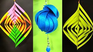 DIY DIWALI PAPER LANTERN ! DIWALI DECORATION IDEAS ! AKASH KANDIL CRAFT FOR FESTIVAL ! WALL HANGING