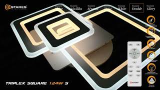 Современная светодиодная люстра с пультом TRIPLEX SQUARE 124W S estares