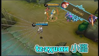 RANK 1 FANNY - tz·zχuαи 小璐 | 1 HP TOWER DIVE | INSANE MANIAC QUADRAKILL (Mobile Legends)