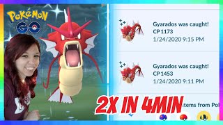 2x SHINY GYARADOS CAUGHT in 4 Minutes in Pokemon Go! ( Wifey's Shiny Luck )