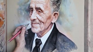 Pastel portrait, Portrait painting, Old man portrait