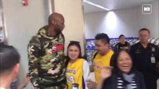 Former Lakers player Lamar Odom arrive at Ninoy Aquino International Airport