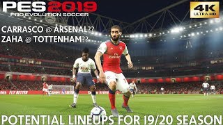 PES 2019 (PC) Arsenal vs Tottenham | Potential 19/20 Lineups| What If ? |Transfer Window Match | 4K