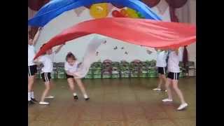 Танец с полотнами "Россия", МДОУ "Детский сад №22 "Радуга", с. Новоселицкое