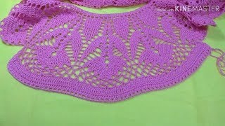 Ажурная кокетка крючком.Переходим с кокетки на основной узор.