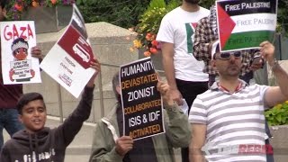 Calgary "peace activists" preaching anti-Semitism confronted by JDL on Al Quds day