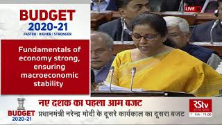 Budget Speech by FM Nirmala Sitharaman | Union Budget 2020 - 21