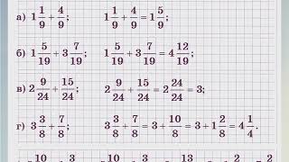 Математика 5 класс 25 Сложение и вычитание смешанных чисел