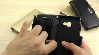 ОБЗОР: Шикарный Кожаный Чехол-Книжка для Samsung Galaxy A3 SM-A320 2017 года Серия "Rich Diary"