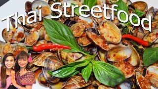 Venusmuscheln mit Chilipaste Thaibasilikum หอยลายผัดพริกเผา