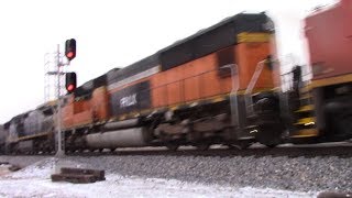 PRLX 214 ex BNSF and GECX 7362 ex CSX on CN M396 in Centralia, IL