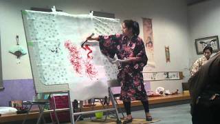 水墨画（sumi-e）実演動画-友朋水墨画展【和歌山マリーナシティ-2】