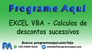 EXCEL VBA - DESCONTOS SUCESSIVOS