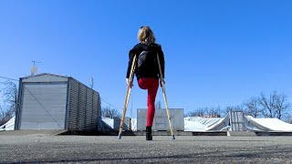 Elena amputee preview - Wooden Crutches