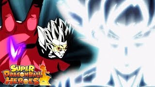Super dragon ball heroes Episode 14 Mastered ultra instinct Goku vs Hearts