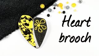 Tutorial  ∗  Heart brooch  ∗  Брошь -сердце  ∗  Мастер-класс