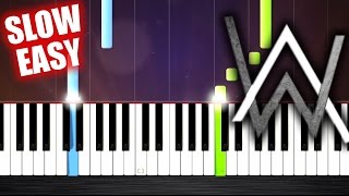 Alan Walker - Alone - SLOW EASY Piano Tutorial by PlutaX