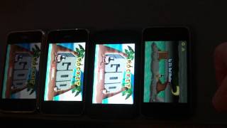 Iphone 2g, iphone 3g , ipod touch 2nd gen and iphone 3GS speed comparison pocket God