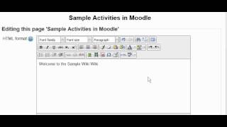 Moodle Lesson 28: Add Wiki Activity