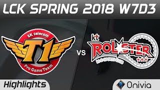 SKT vs KT Highlights Game 1 LCK Spring 2018 W7D3 SK Telecom T1 vs KT Rolster by Onivia