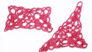 Вязание крючком. Crochet.  Квадратный цветочный мотив 1. Часть 4.3 (полумотив)