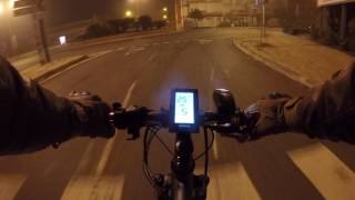 E-bike winter commute at night, foggy ride (15 km) - E-Bike Bafang BBS02 750w