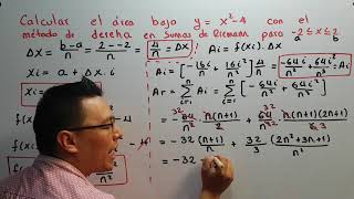 Ejercicio 1 - Summas de Riemann, Área bajo la curva
