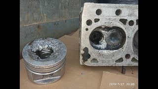 Газель УМЗ 421 рассухарился клапан на ходу = дырка в поршне!!!!!