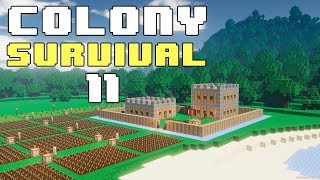 Прохождение COLONY SURVIVAL: #11 - ЗАМОК 2.0, ВТОРОЕ КОЛЬЦО, ЕДА!