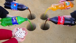 Coca Cola, Fanta, Sprite, Pepsi and Mentos Underground!