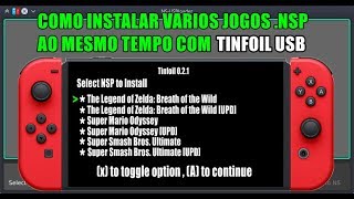 COMO INSTALAR VARIOS JOGOS .NSP AO MESMO TEMPO COM TINFOIL USB  NINTENDO SWITCH