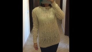 Анонс МК по вязанию чудесного бесшовного ажурного свитерка с мохера/ Crochet/ Knitting
