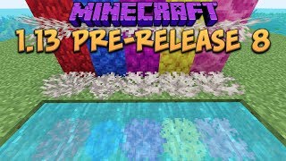 Minecraft 1.13 Update Pre-Release 8 New Coral Fan Blocks! New Impermeable tag!