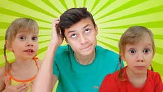 Pasha plays toys with 3 Alena sisters